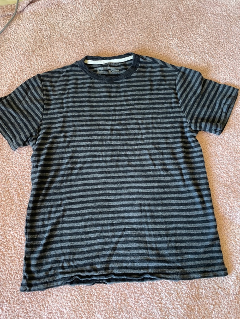 Men's Classic Crew Neck Striped T-Shirt - Black & Gray